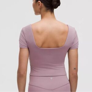 Lululemon Wunder Under SmoothCover Square-Neck T, Lavender Luxe, Size 10